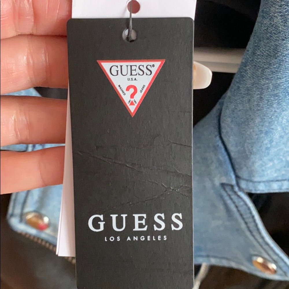Guess Jeans Denim/Faux Leather Jacket